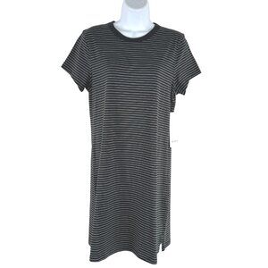 Lululemon Classic Fit Cotton Blend T-Shirt Dress Size 6 Striped NWT DR-1840
